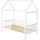 Lit cabane enfant 160x80 cm en bois avec barrière - Jusqu'à 36% de remise