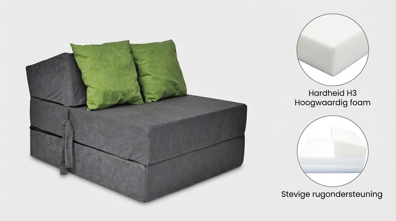 Matelas pliable 200x70x15cm avec 2 coussins - Jusqu'à 24% de réduction