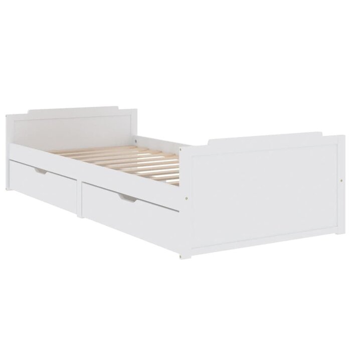 Lit 90x200 cm en bois de pin massif avec tiroirs - Jusqu'à -71%