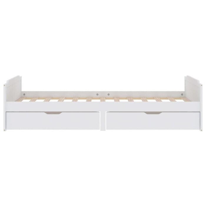 Lit 90x200 cm en bois de pin massif avec tiroirs - Jusqu'à -71%