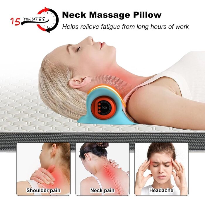 Masseur cervical chauffant 3D sans fil - Jusqu'à 28% de remise