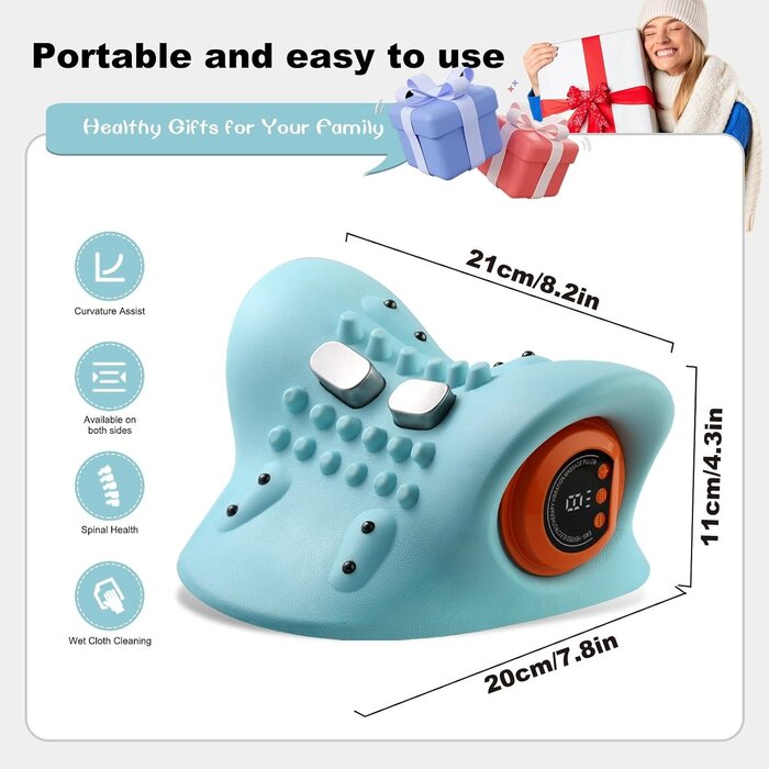 Masseur cervical chauffant 3D sans fil - Jusqu'à 28% de remise