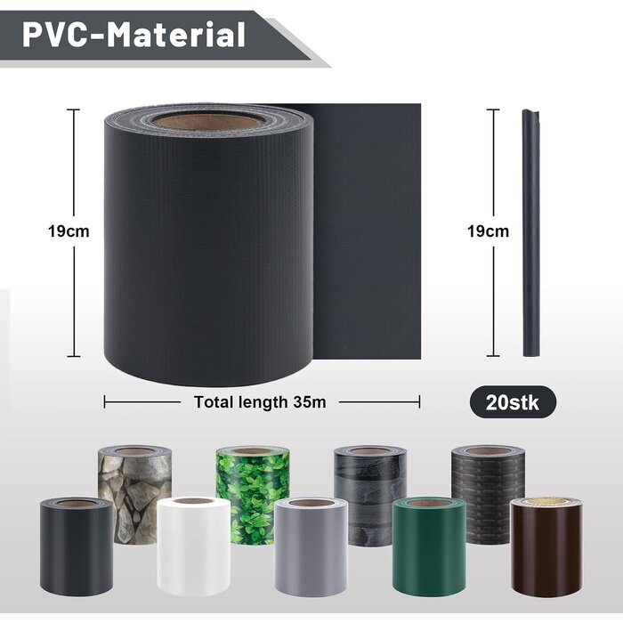 Bande d'occultation PVC 35m Anthracite - Jusqu'à -27% sur votre intimité