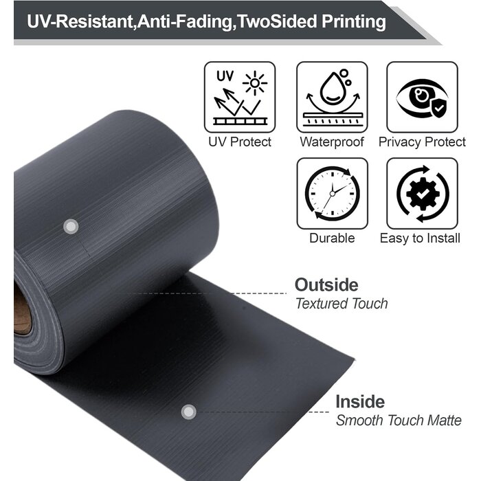 Bande d'occultation PVC 35m Anthracite - Jusqu'à -27% sur votre intimité