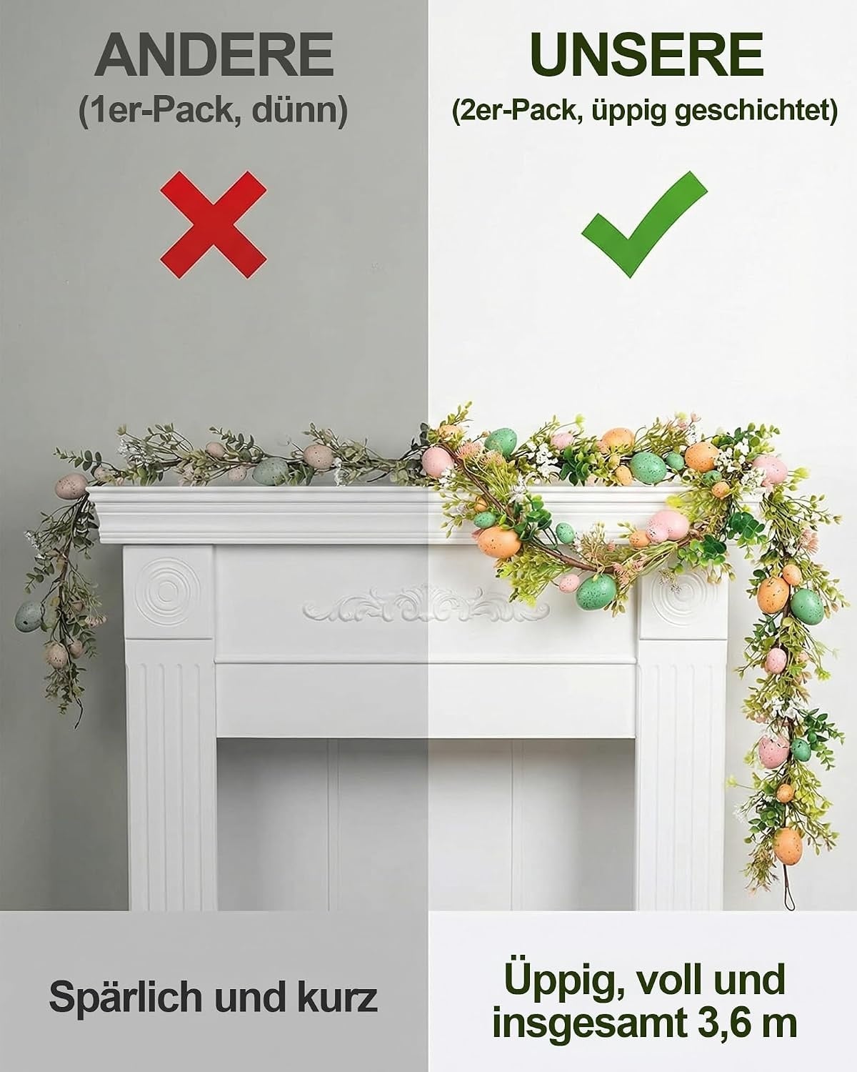 Lot de 2 Guirlandes de Pâques 360 cm - Jusqu'à -32% sur votre décoration