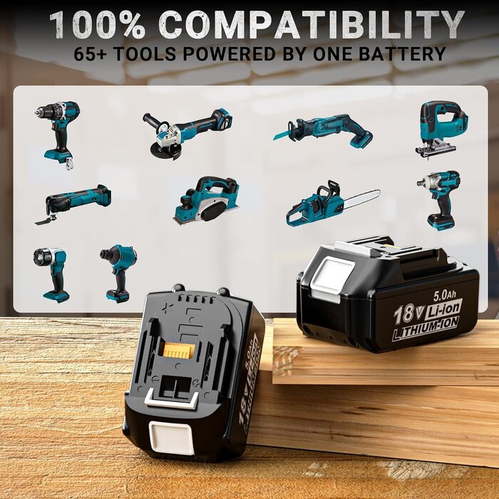 Lot de 2 batteries 5000 mAh pour outils 18 V - Jusqu'à -28% de remise