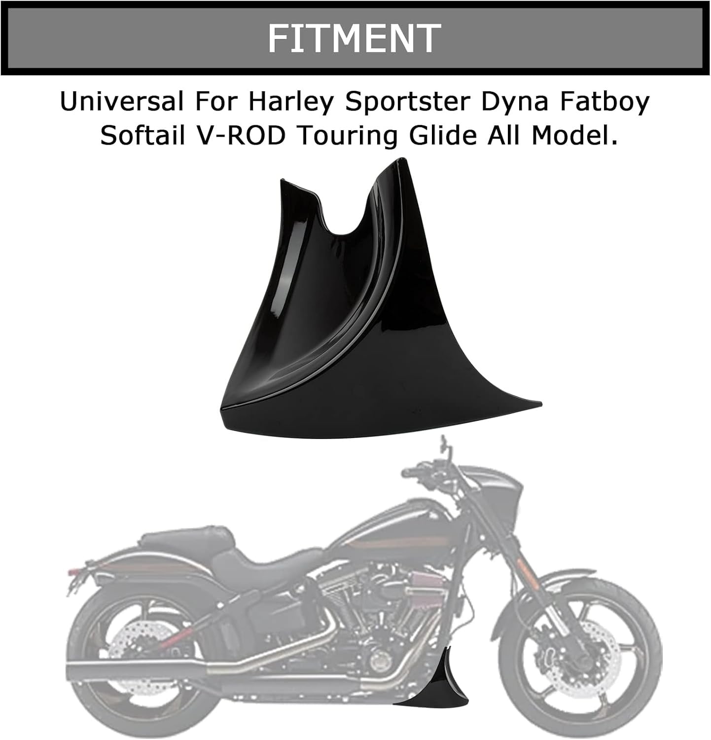 Spoiler Avant pour Moto - Noir Brillant - Jusqu'à -28%