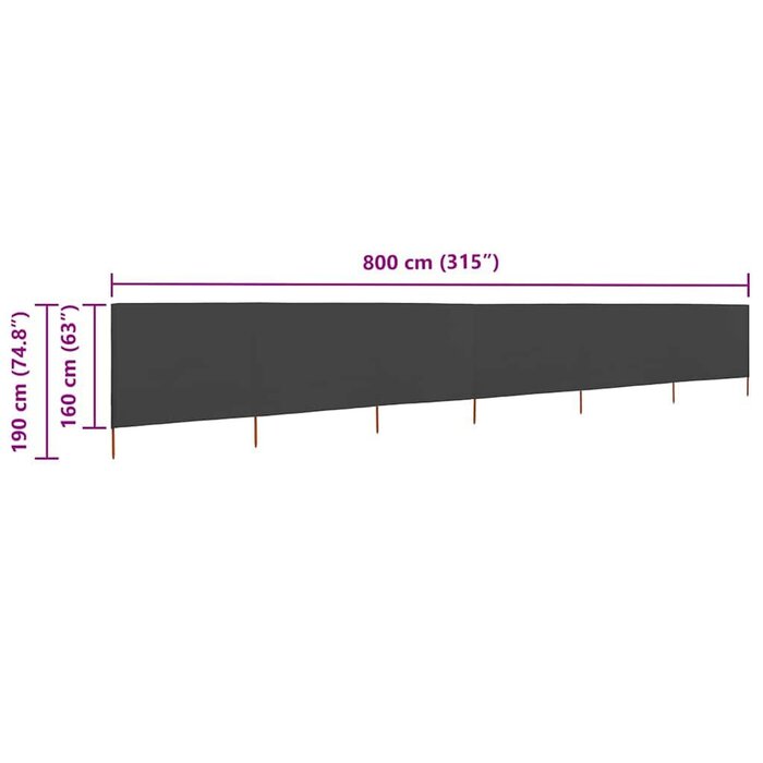 Brise-vent pliable 6 panneaux anthracite - Jusqu'à 34% de remise