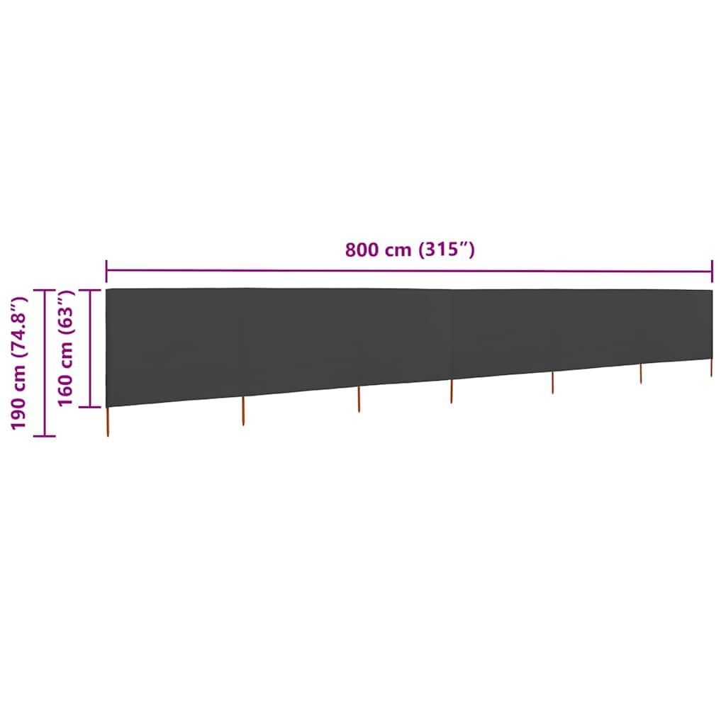 Brise-vent pliable 6 panneaux anthracite - Jusqu'à 34% de remise