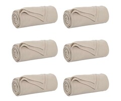 Vidaxl Lot de 6 plaids polaires beiges 170x130cm - Jusqu'à -49%