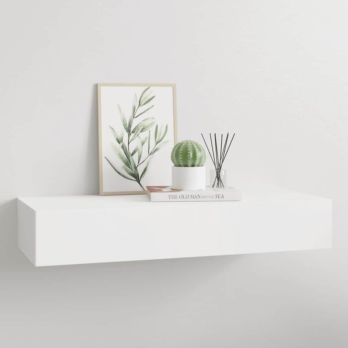 Vidaxl Étagère murale avec tiroir 60 cm - Blanc - Jusqu'à -49%