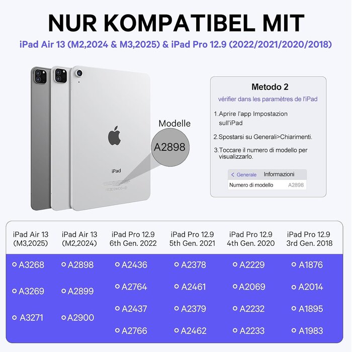 Étui Clavier QWERTZ pour iPad Pro 12,9/Air 13 (2024/25) - Jusqu'à 34% de remise