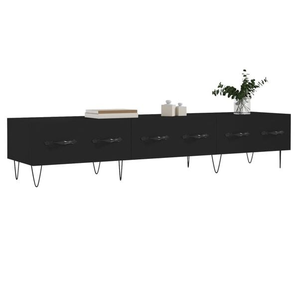 Meuble TV industriel noir 150 cm - Jusqu'à -34% sur votre équipement salon