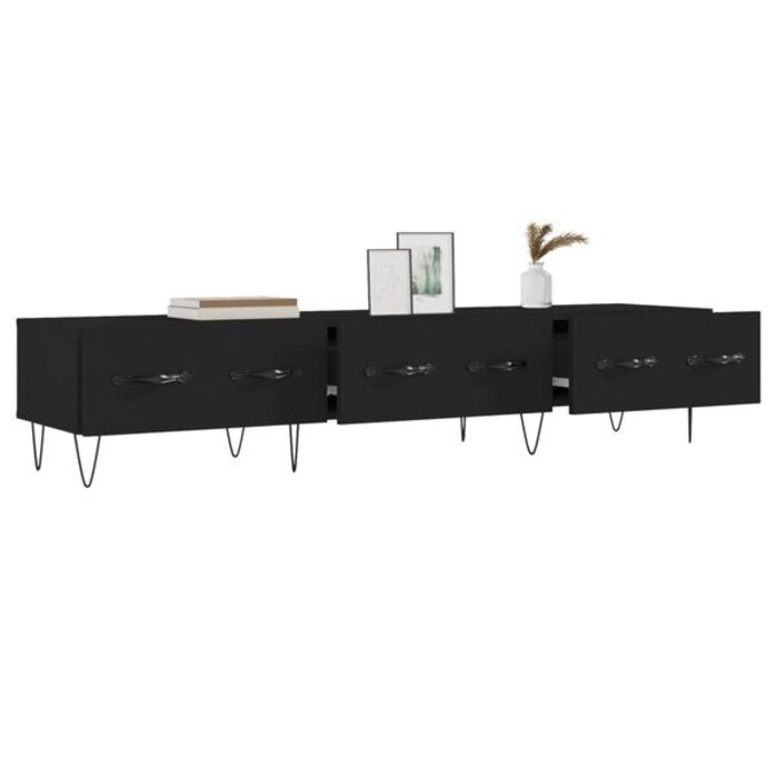 Meuble TV industriel noir 150 cm - Jusqu'à -34% sur votre équipement salon
