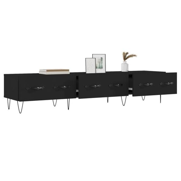 Meuble TV industriel noir 150 cm - Jusqu'à -34% sur votre équipement salon