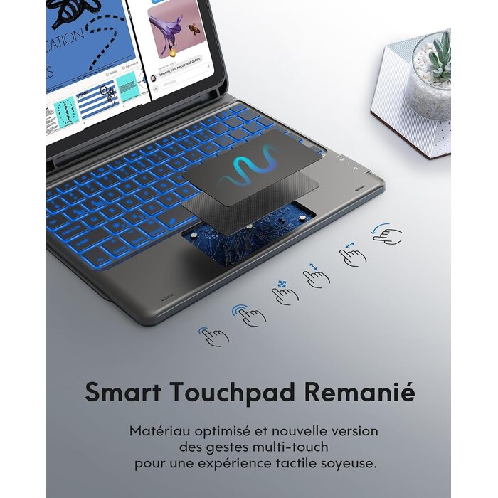 Clavier avec trackpad pour iPad 10e génération - QWERTY - Jusqu'à 28% de remise