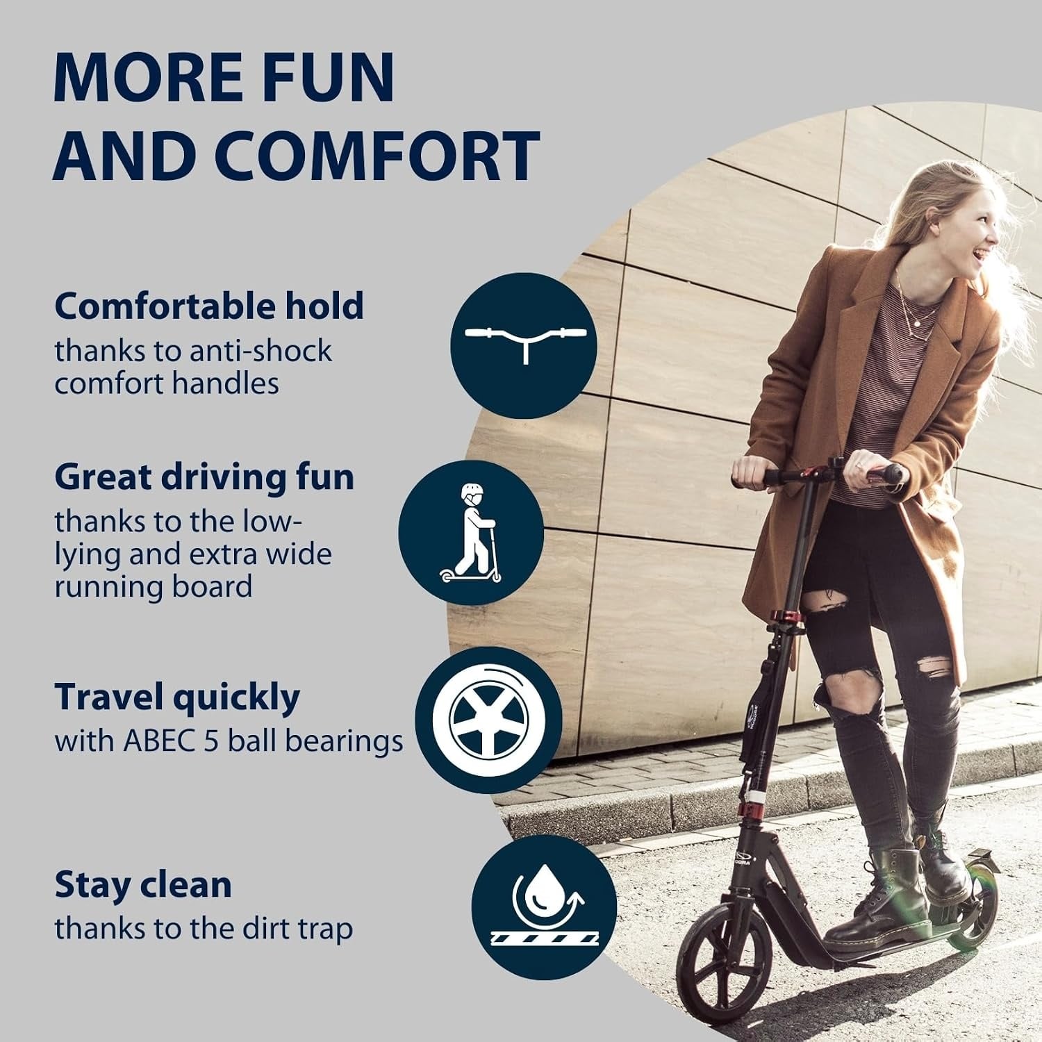 Trottinette Urbaine Pliable Big Wheel 230mm - Noir - Jusqu'à 35% de remise