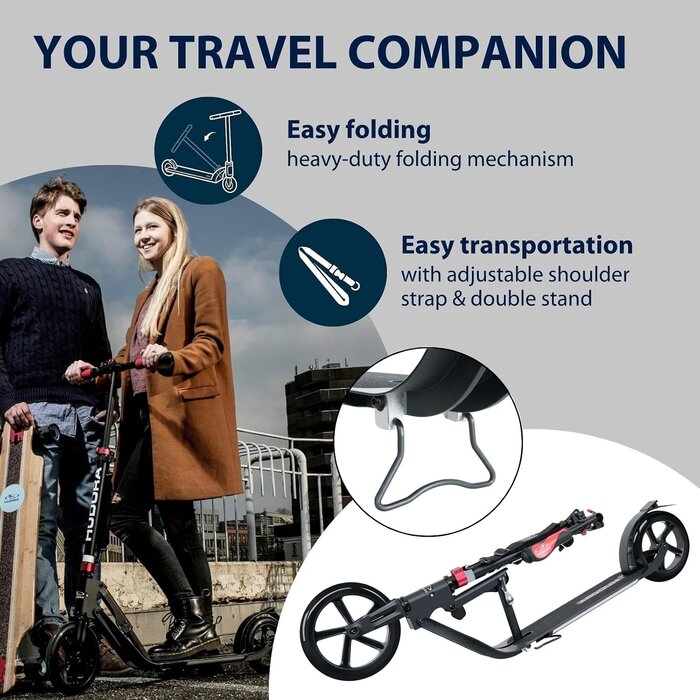 Trottinette Urbaine Pliable Big Wheel 230mm - Noir - Jusqu'à 35% de remise