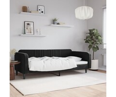 Vidaxl Canapé-lit 90x200 cm en velours noir - Jusqu'à 52% de réduction