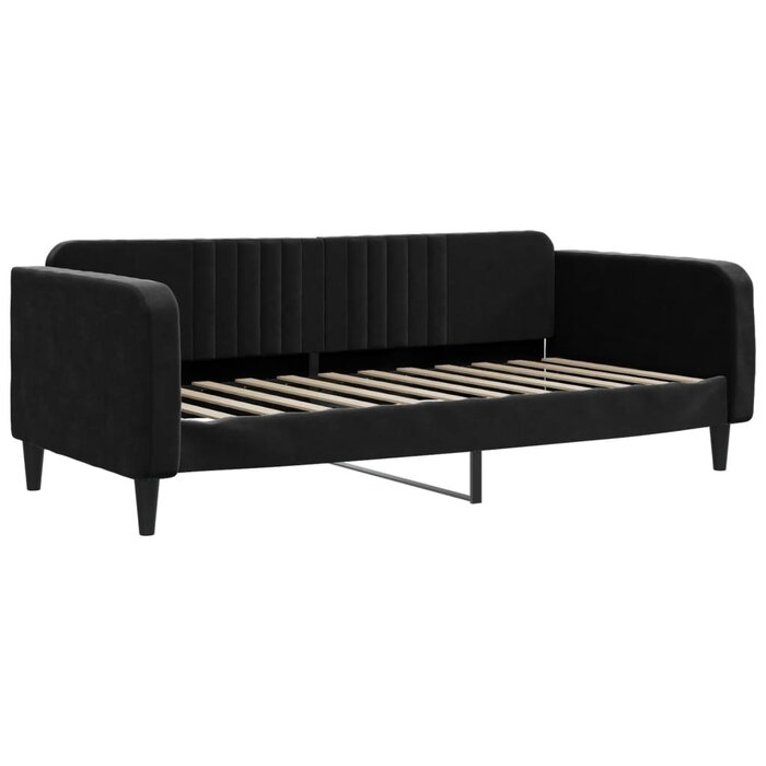 Canapé-lit 90x200 cm en velours noir - Jusqu'à -35%