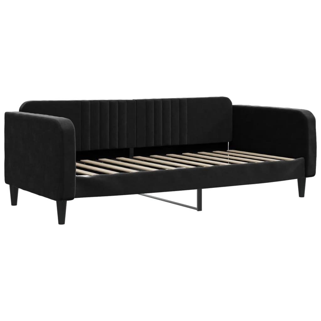Canapé-lit 90x200 cm en velours noir - Jusqu'à -35%