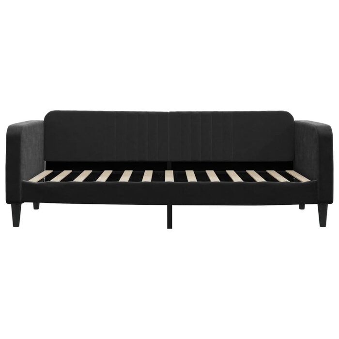 Canapé-lit 90x200 cm en velours noir - Jusqu'à -35%