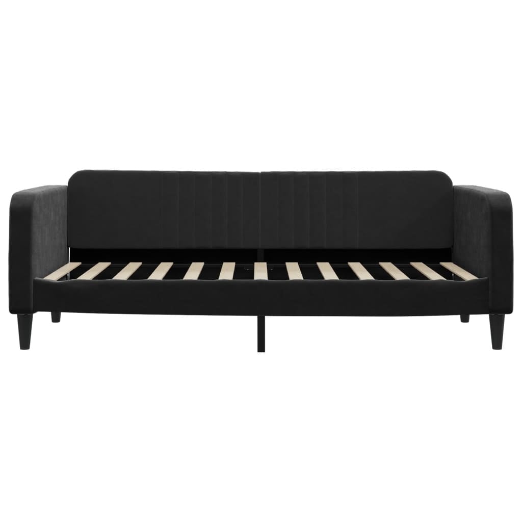 Canapé-lit 90x200 cm en velours noir - Jusqu'à -35%