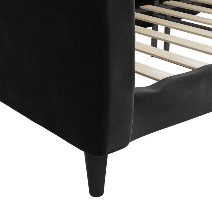 Canapé-lit 90x200 cm en velours noir - Jusqu'à -35%