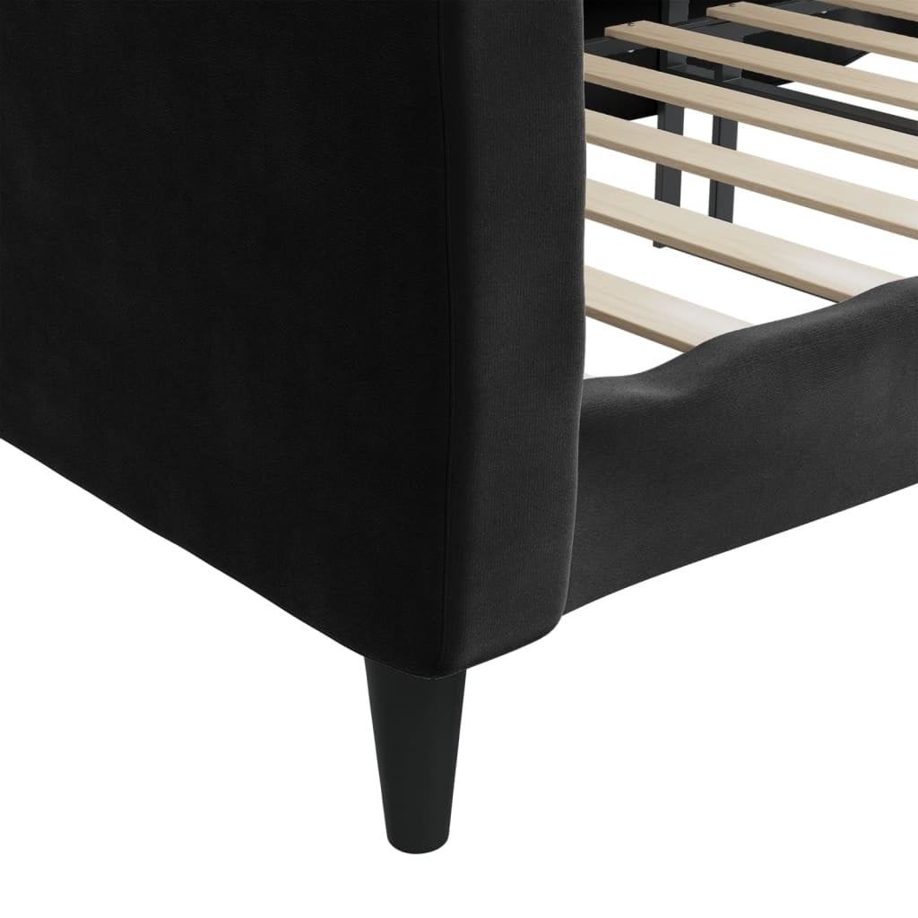 Canapé-lit 90x200 cm en velours noir - Jusqu'à -35%