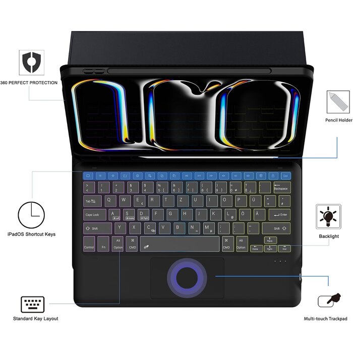 Étui clavier QWERTZ pour iPad Pro 13" (M4) - Jusqu'à 33% de remise