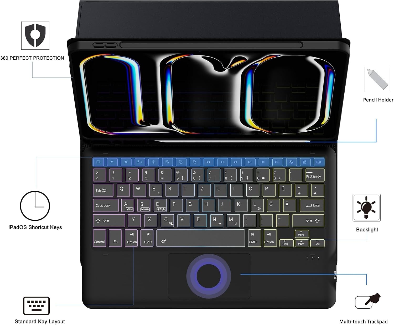 Étui clavier QWERTZ pour iPad Pro 13" (M4) - Jusqu'à 33% de remise
