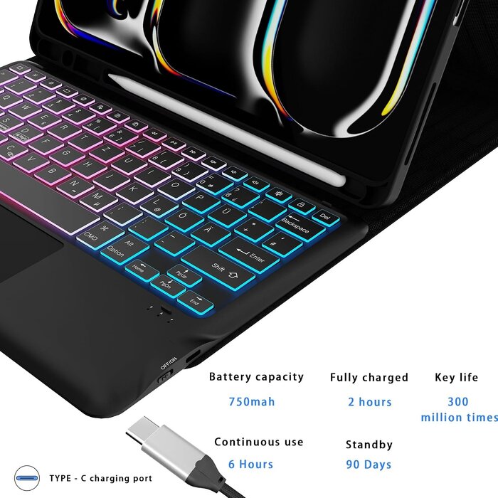 Étui clavier QWERTZ pour iPad Pro 13" (M4) - Jusqu'à 33% de remise