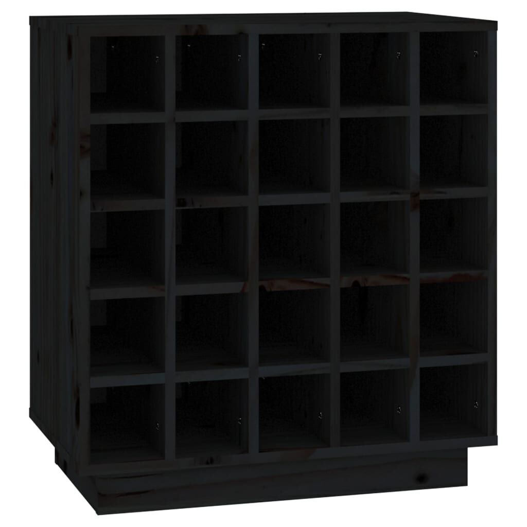 Vidaxl Casier à vin bois massif noir 25 bouteilles - 71% de remise