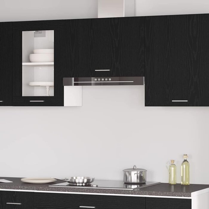Meuble haut de cuisine Lyon noir effet chêne 60cm - Jusqu'à -33%
