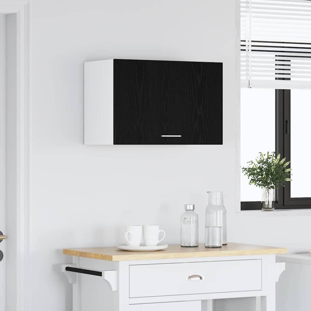 Meuble haut de cuisine Lyon noir effet chêne 60cm - Jusqu'à -33%