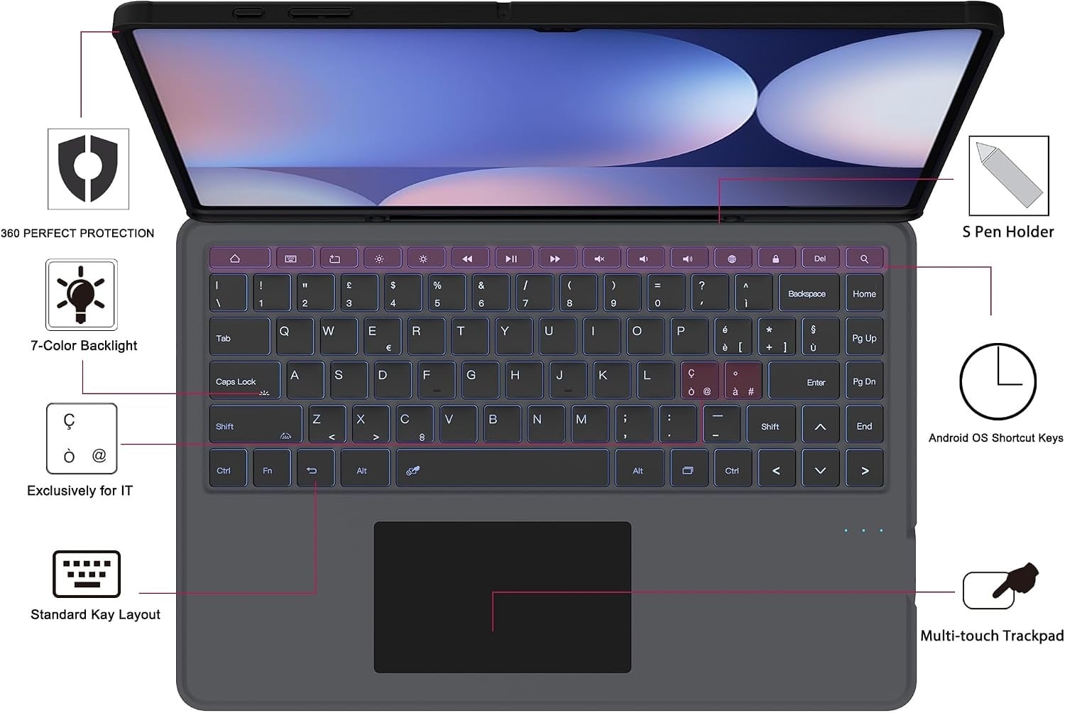 Étui Clavier QWERTY Italien Samsung 14,6" - Jusqu'à 34% de remise