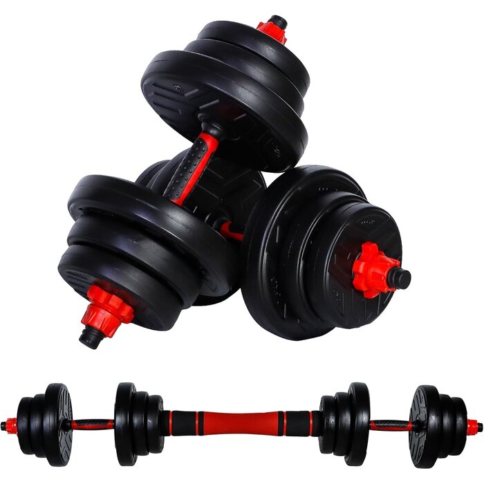 Set d'haltères 2-en-1 20 kg avec barre de connexion - Jusqu'à -33%