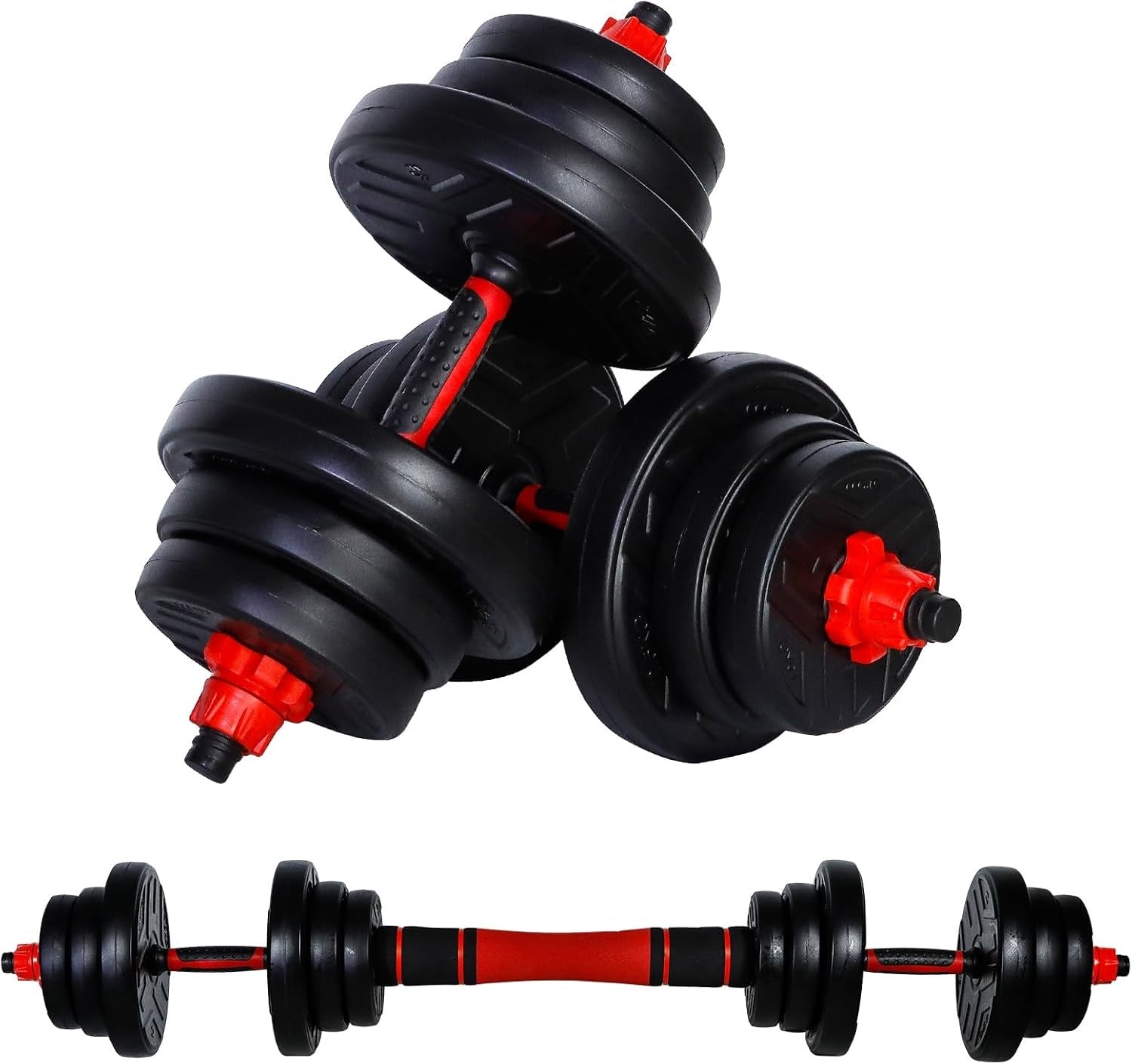 Set d'haltères 2-en-1 20 kg avec barre de connexion - Jusqu'à -33%