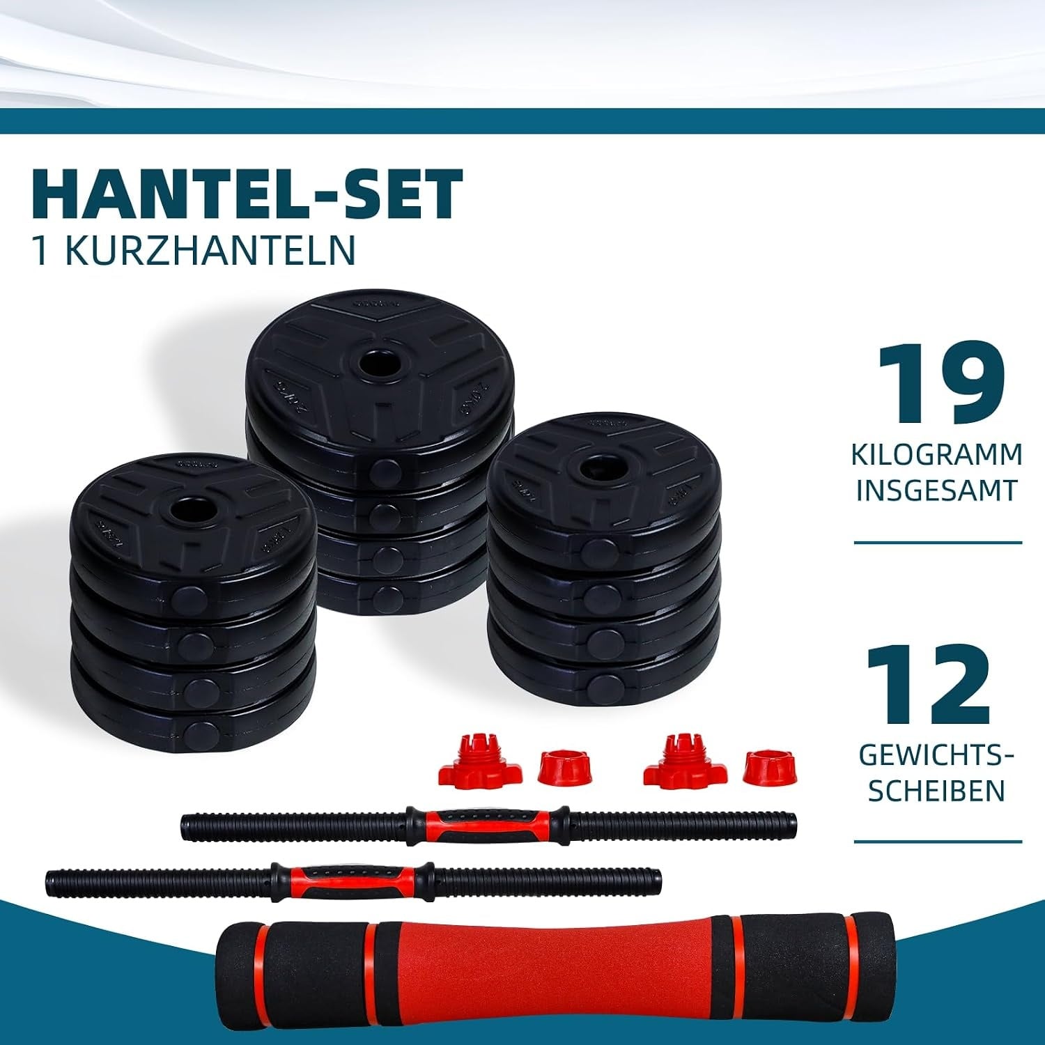 Set d'haltères 2-en-1 20 kg avec barre de connexion - Jusqu'à -33%