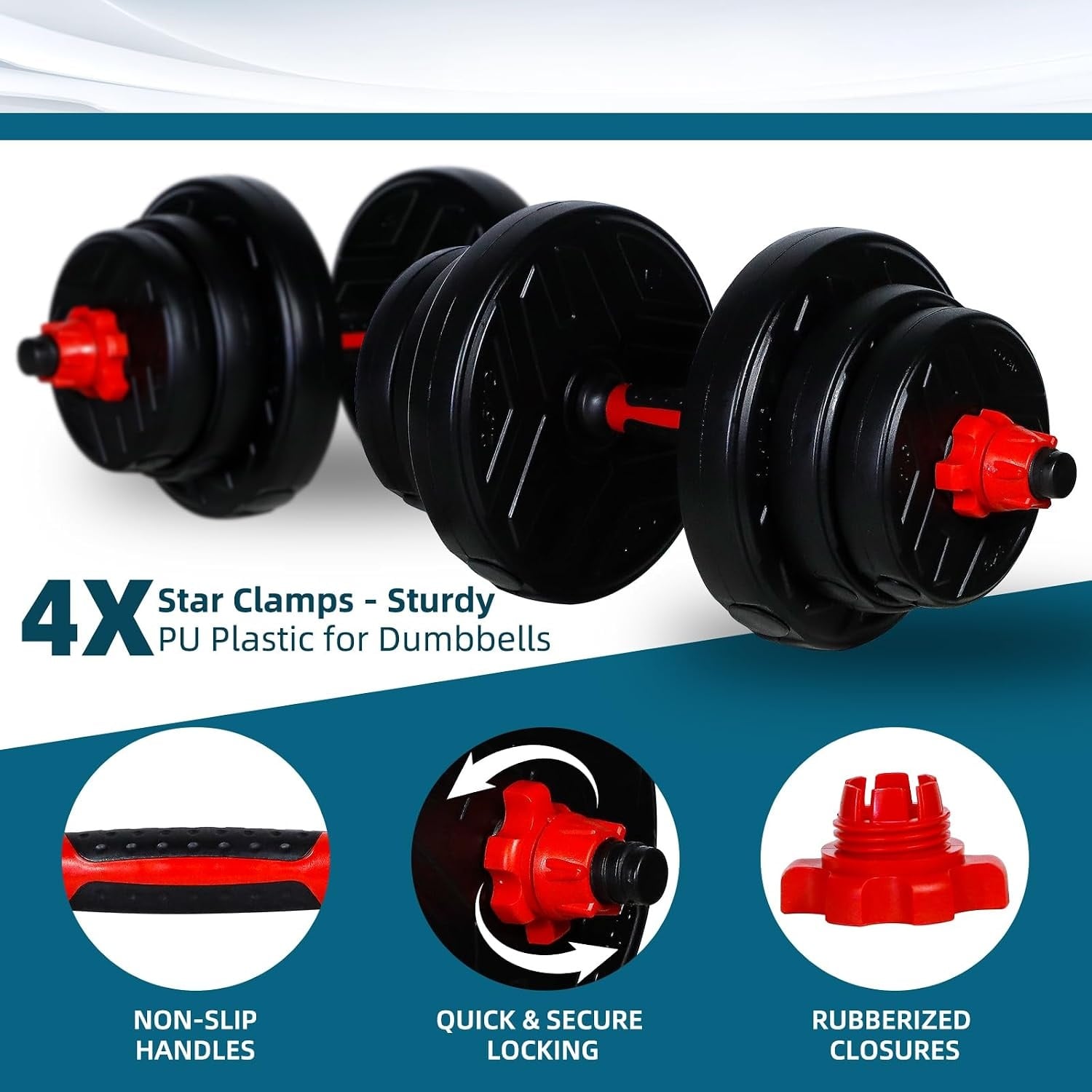 Set d'haltères 2-en-1 20 kg avec barre de connexion - Jusqu'à -33%