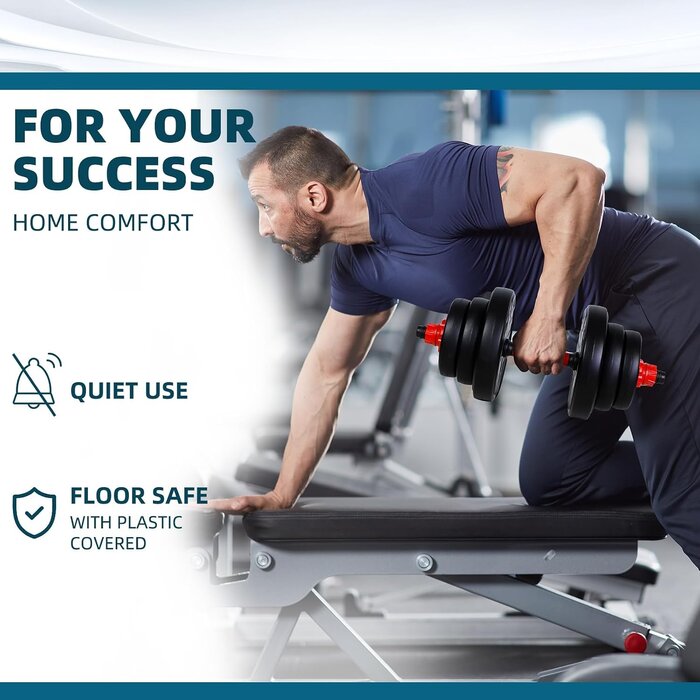 Set d'haltères 2-en-1 20 kg avec barre de connexion - Jusqu'à -33%