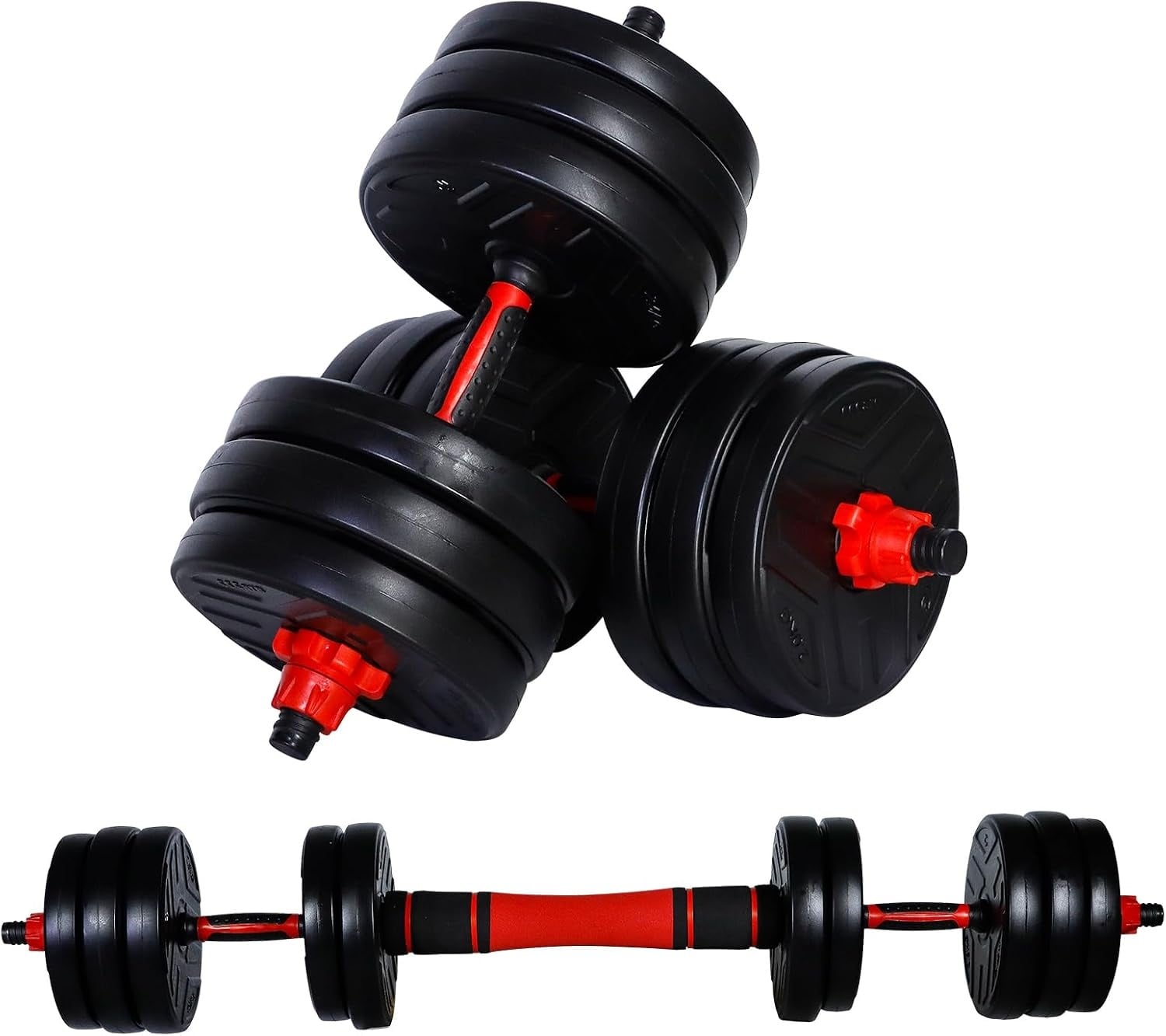 Set d'haltères 2-en-1 20 kg avec barre de connexion - Jusqu'à -33%