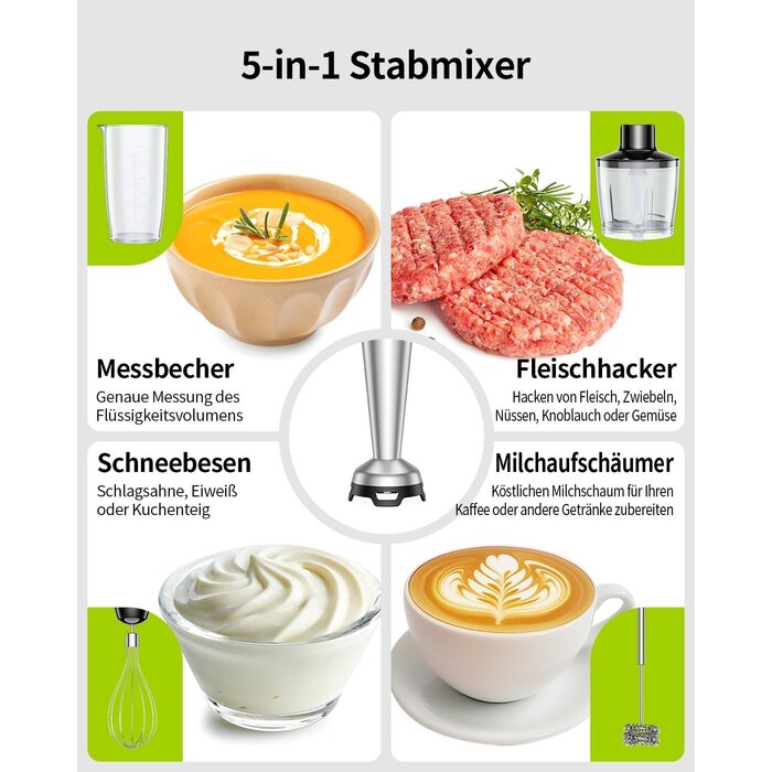 Mixeur plongeant 5-en-1 1100W - Jusqu'à 33% de réduction