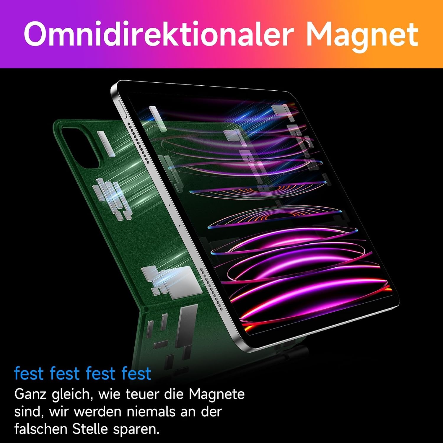 Hou Clavier magnétique iPad Air/Pro 11" QWERTZ - Vert - Jusqu'à 34% de remise