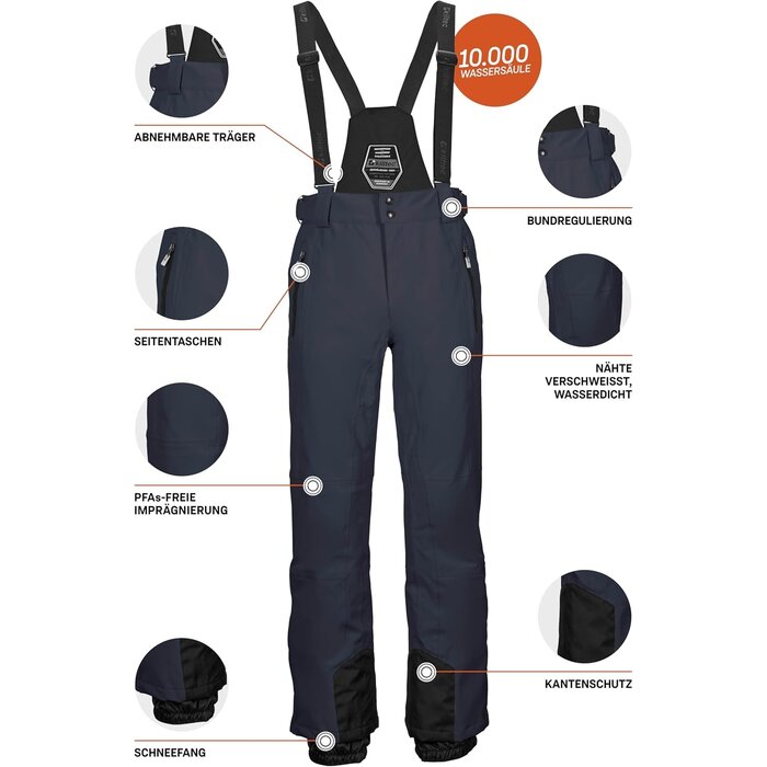 Pantalon de ski homme imperméable - Bleu marine - Jusqu'à 34% de réduction