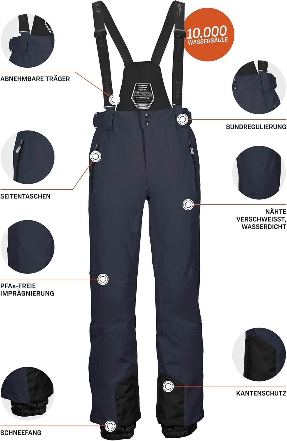 Pantalon de ski homme imperméable - Bleu marine - Jusqu'à 34% de réduction