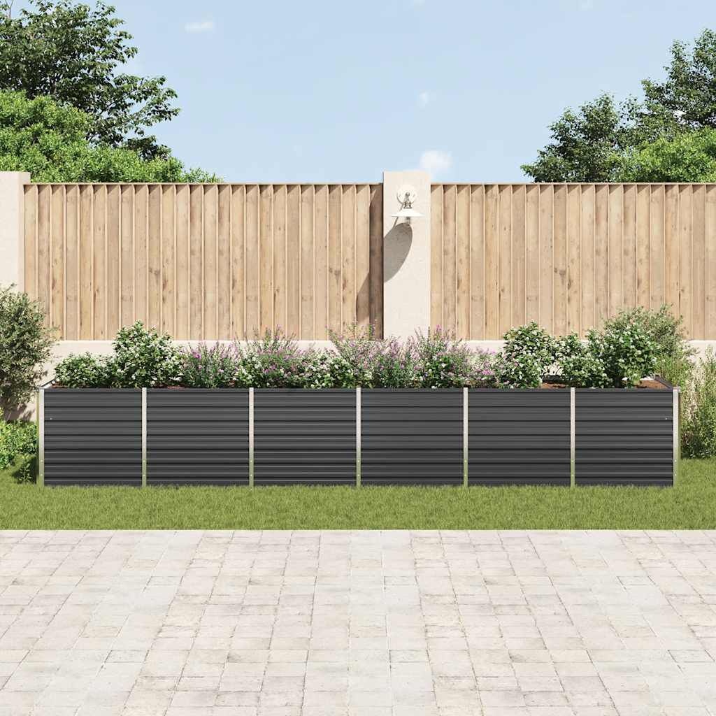 Bac à fleurs surélevé en acier galvanisé - 480x80 cm - Jusqu'à -52%