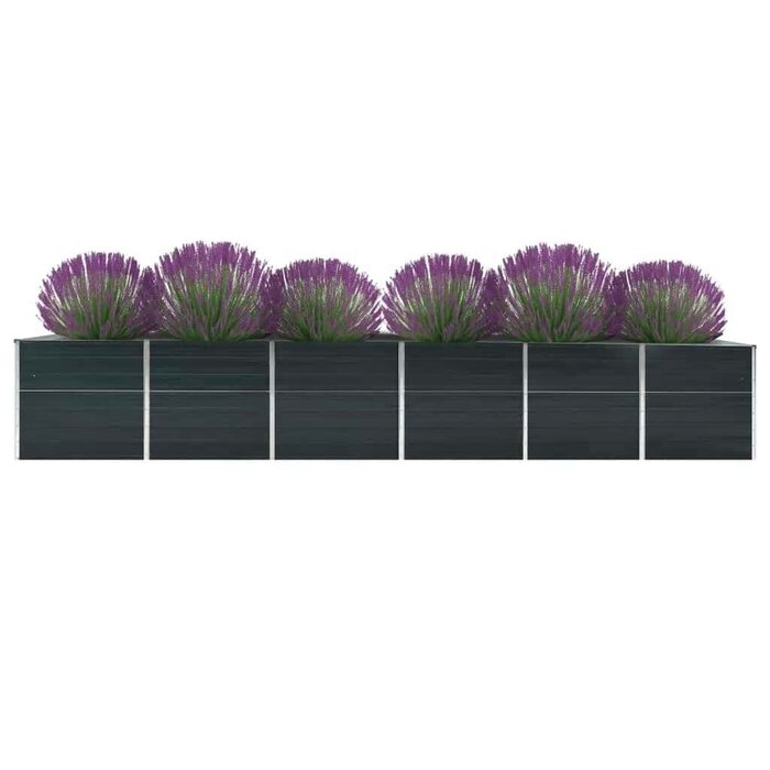 Bac à fleurs surélevé en acier galvanisé - 480x80 cm - Jusqu'à -52%