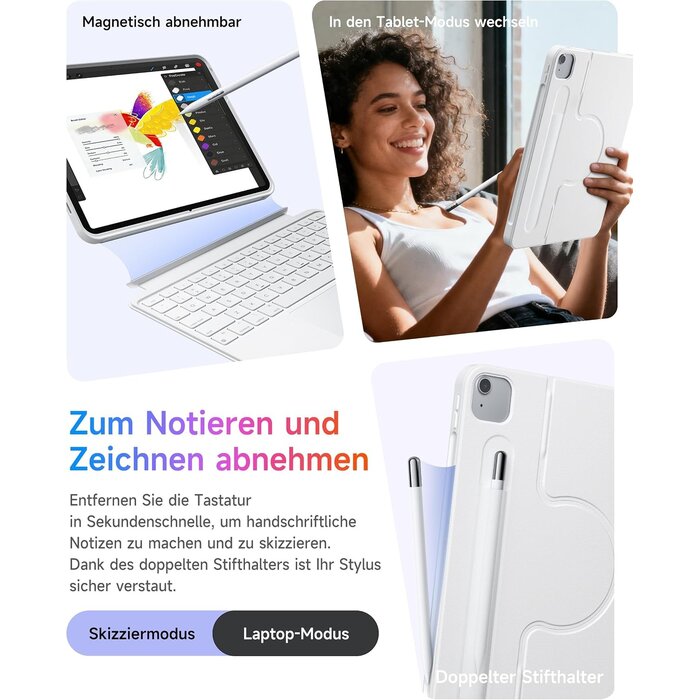 Étui clavier rotatif pour iPad Air 11"/Pro 11" - QWERTZ - Jusqu'à 34% de remise