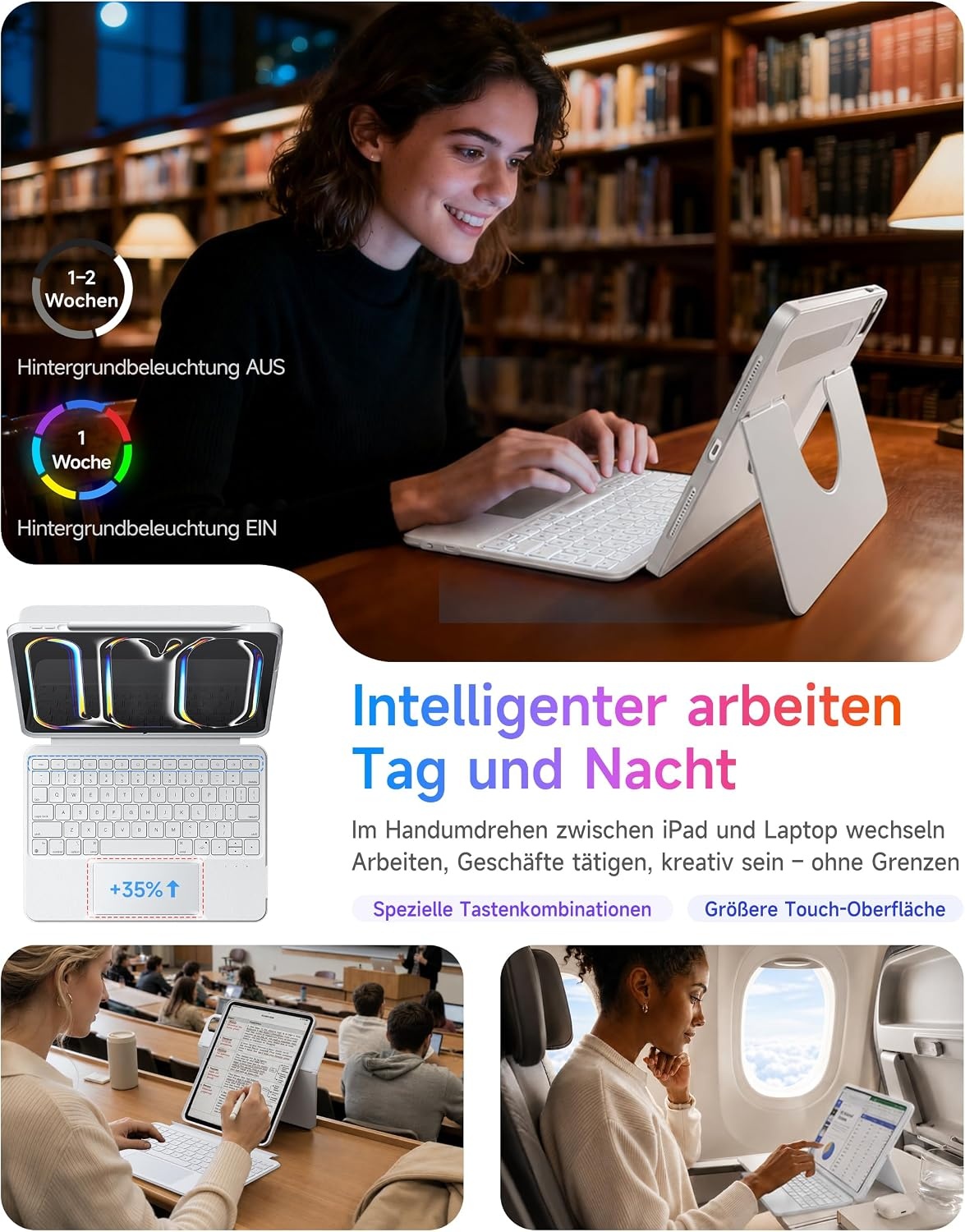 Étui clavier rotatif pour iPad Air 11"/Pro 11" - QWERTZ - Jusqu'à 34% de remise